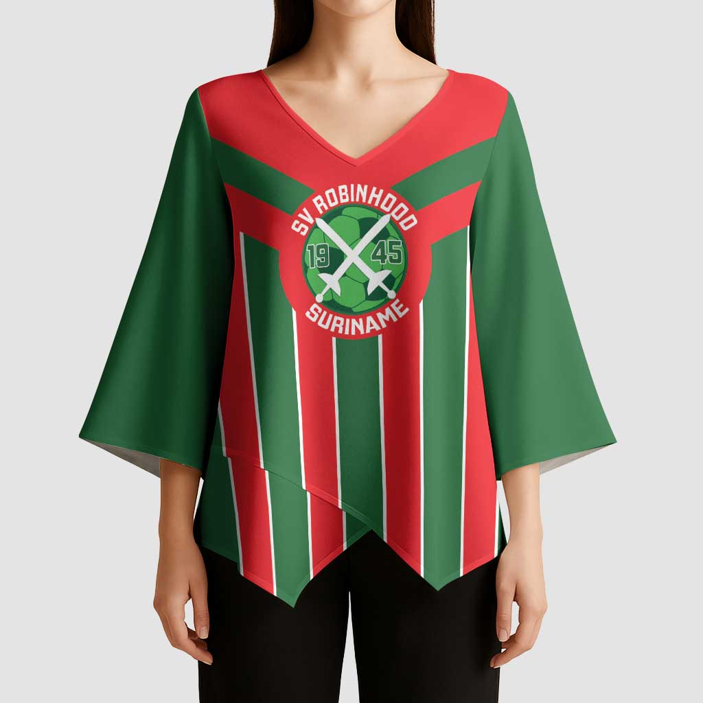 Robinhood Suriname Football Custom Kimono Sleeve Blouse Go Geen Strijd - Wonder Print Shop
