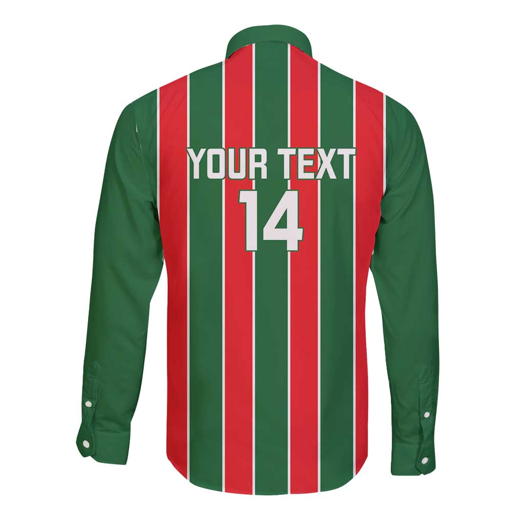 Robinhood Suriname Football Custom Long Sleeve Button Shirt Go Geen Strijd - Wonder Print Shop