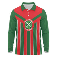 Robinhood Suriname Football Custom Long Sleeve Polo Shirt Go Geen Strijd - Wonder Print Shop