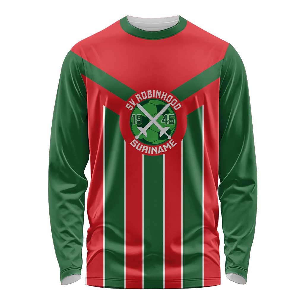 Robinhood Suriname Football Custom Long Sleeve Shirt Go Geen Strijd - Wonder Print Shop