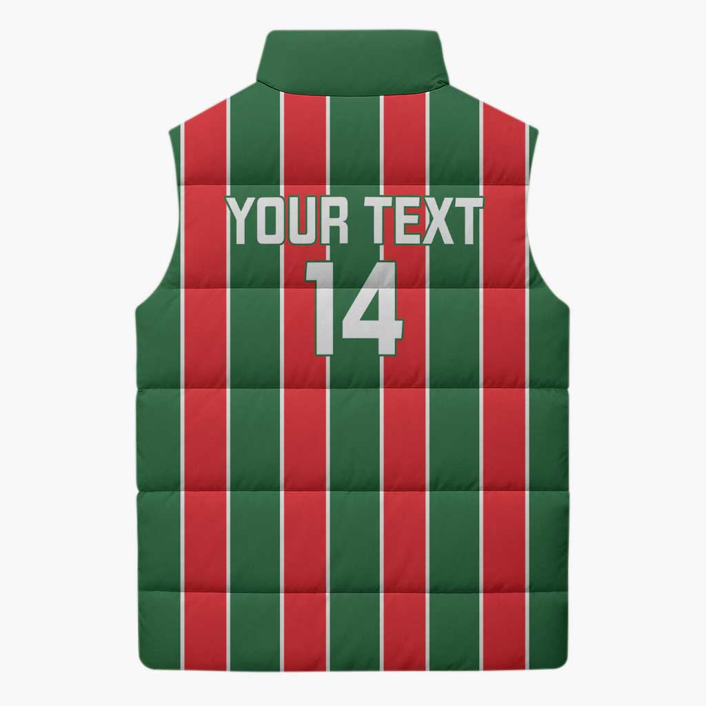 Robinhood Suriname Football Custom Sleeveless Puffer Jacket Go Geen Strijd - Wonder Print Shop