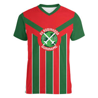 Robinhood Suriname Football Custom Women V-Neck T-Shirt Go Geen Strijd - Wonder Print Shop