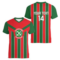 Robinhood Suriname Football Custom Women V-Neck T-Shirt Go Geen Strijd - Wonder Print Shop