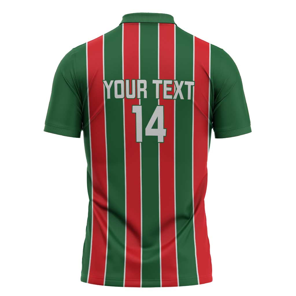 Robinhood Suriname Football Custom Zipper Polo Shirt Go Geen Strijd - Wonder Print Shop