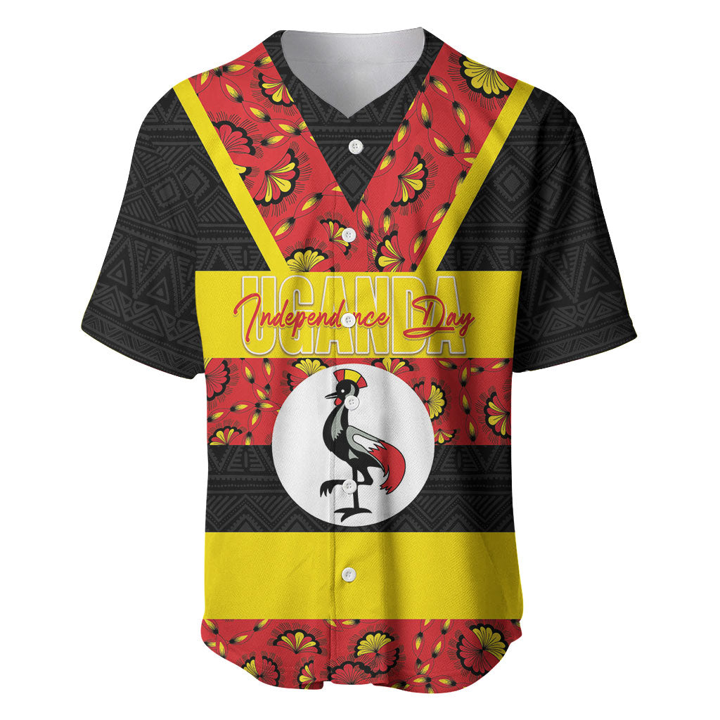 Personalized Uganda Independence Day Baseball Jersey Ugandan Kitenge African Pattern