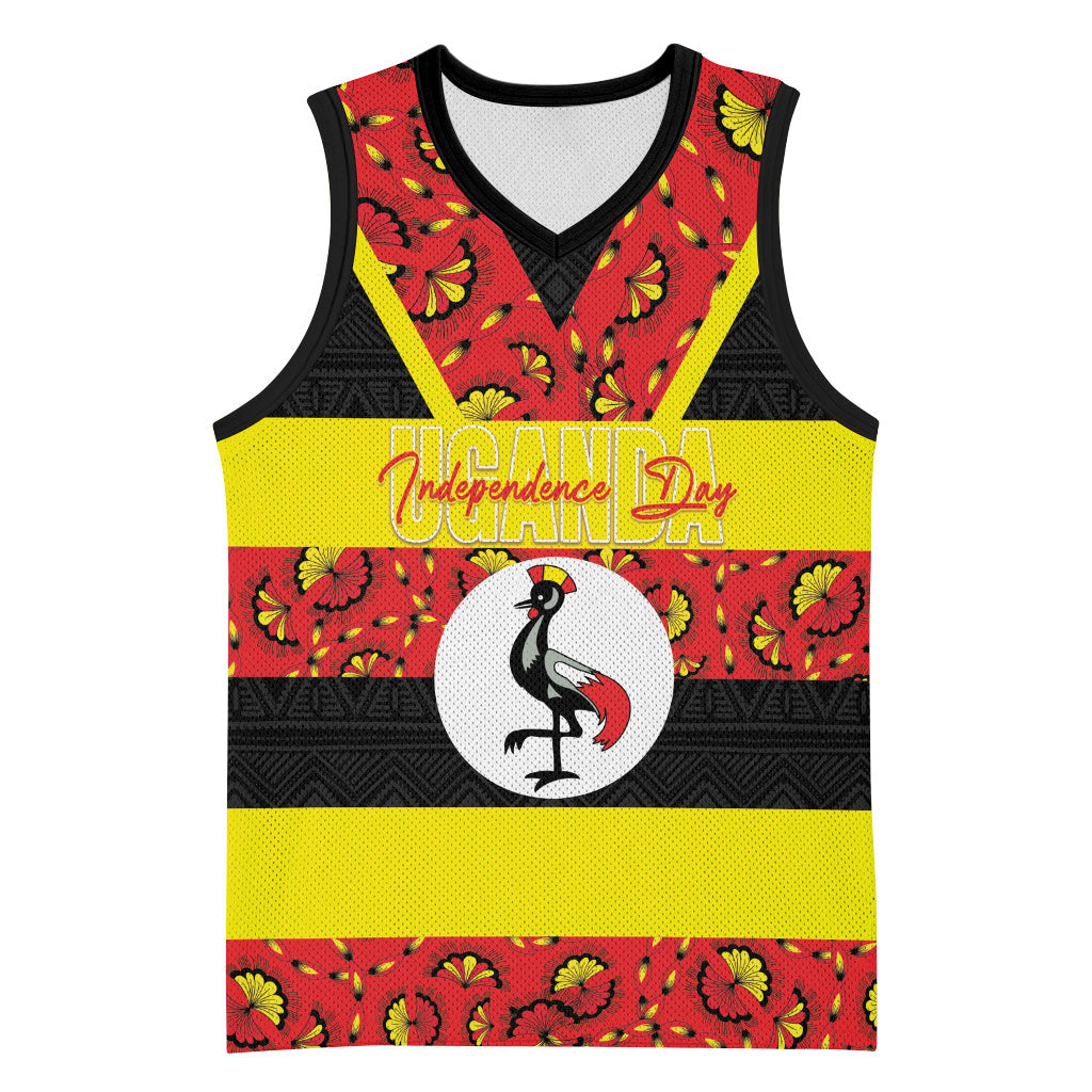 Personalized Uganda Independence Day Basketball Jersey Ugandan Kitenge African Pattern