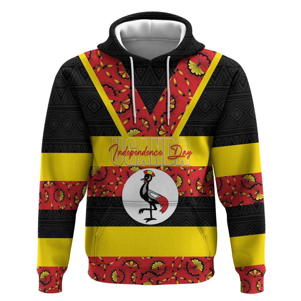 Personalized Uganda Independence Day Hoodie Ugandan Kitenge African Pattern