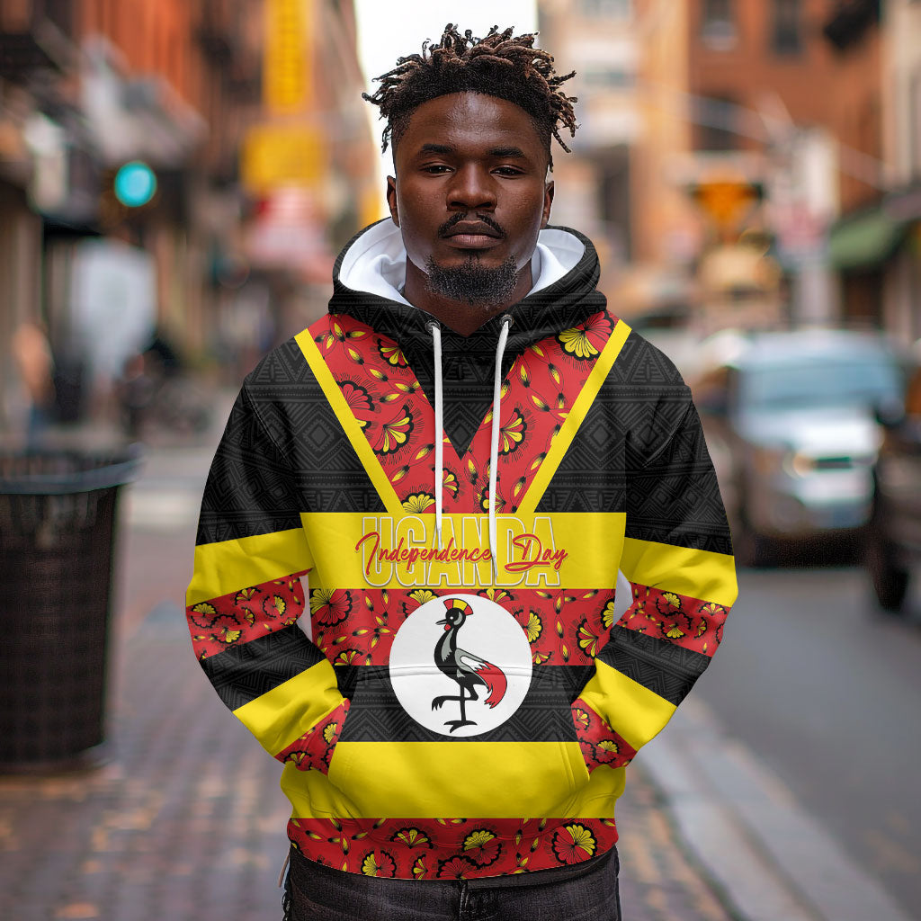 Personalized Uganda Independence Day Hoodie Ugandan Kitenge African Pattern