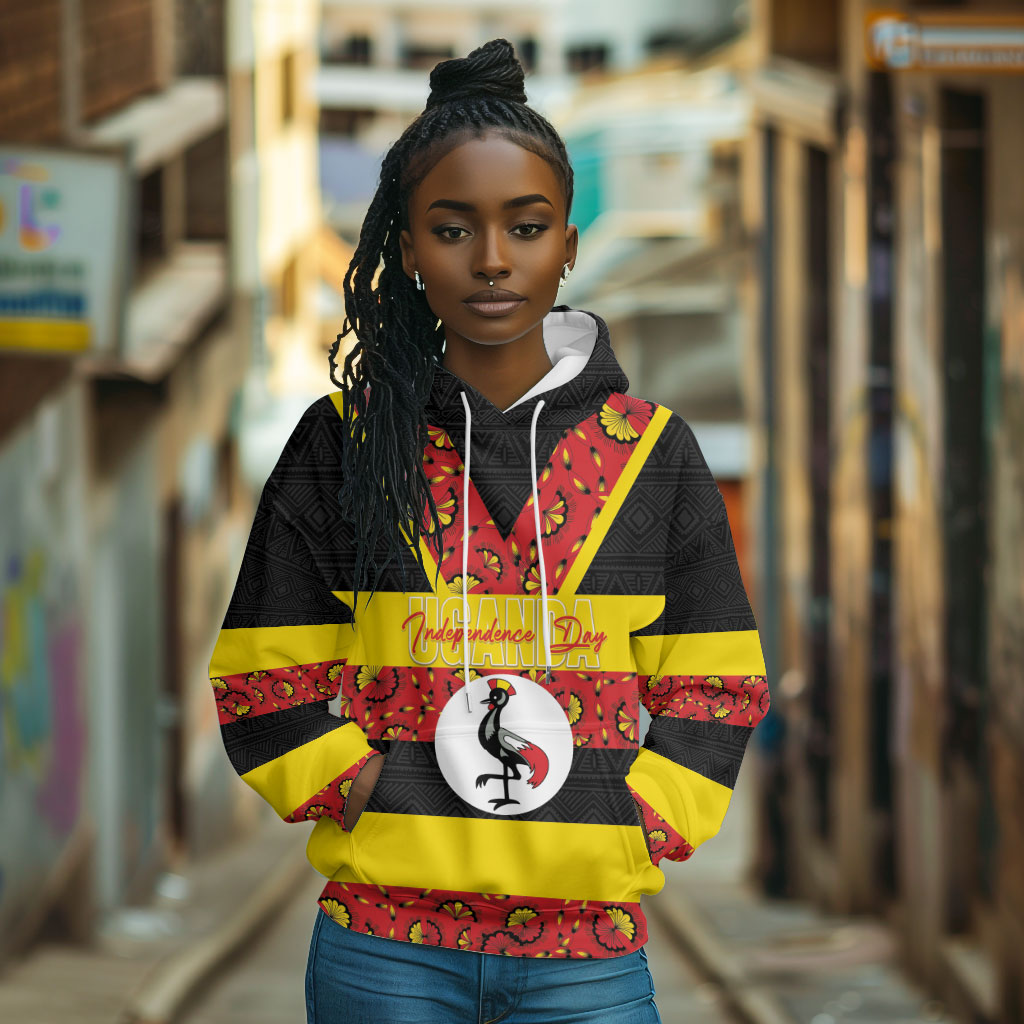 Personalized Uganda Independence Day Hoodie Ugandan Kitenge African Pattern