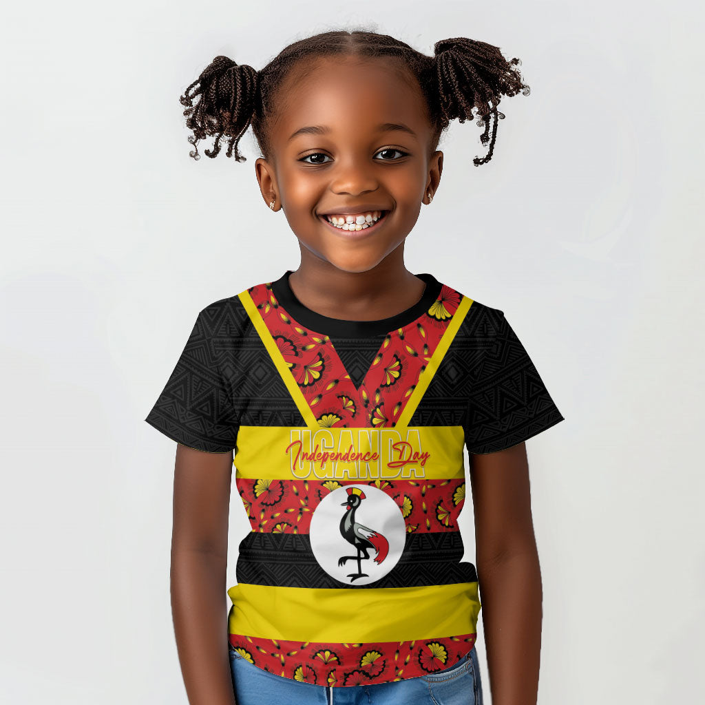 Personalized Uganda Independence Day Kid T shirt Ugandan Kitenge African Pattern