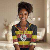 Personalized Uganda Independence Day Women Casual Shirt Ugandan Kitenge African Pattern