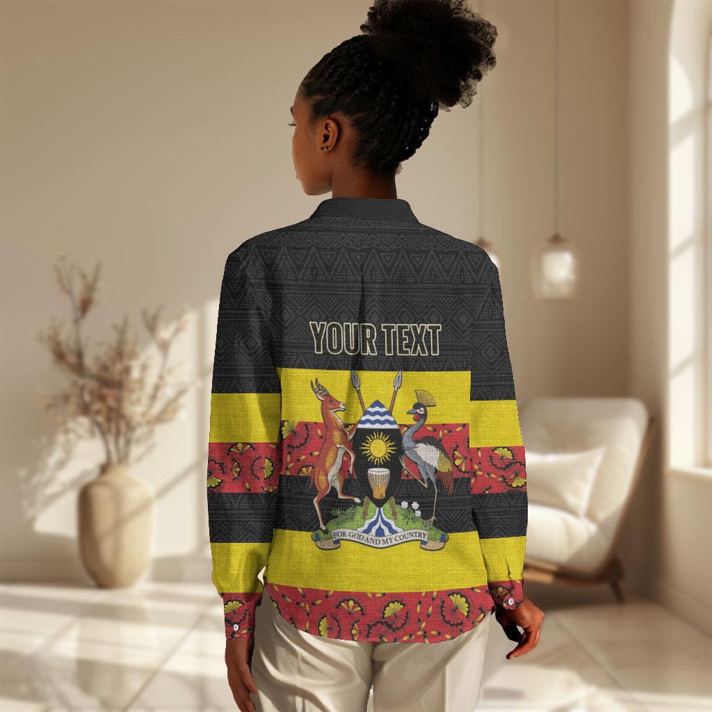 Personalized Uganda Independence Day Women Casual Shirt Ugandan Kitenge African Pattern