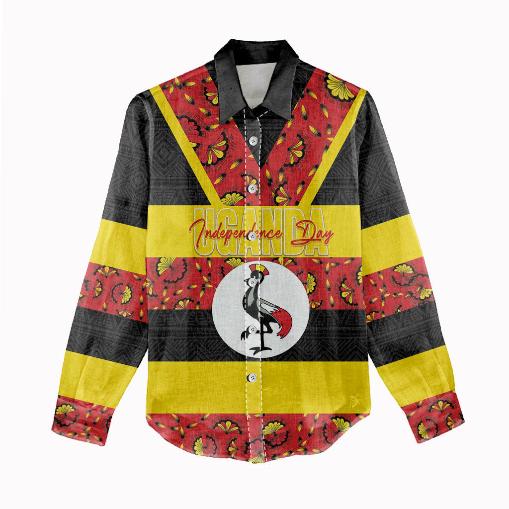 Personalized Uganda Independence Day Women Casual Shirt Ugandan Kitenge African Pattern