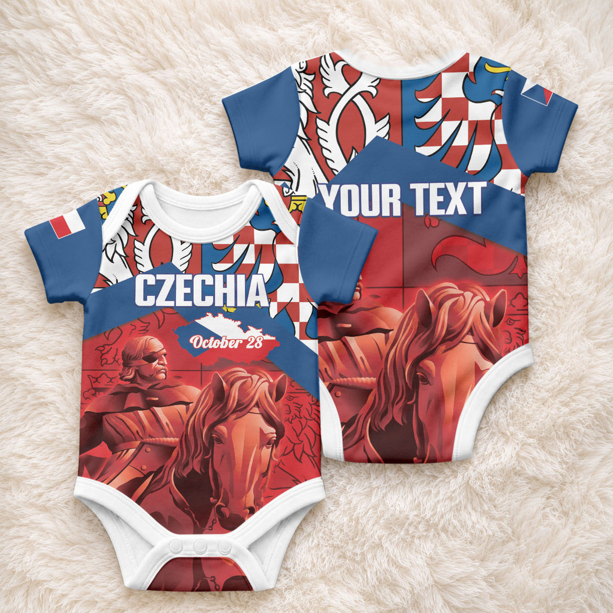 Personalized Czech Independence Day Baby Onesie October 28 Vitkov National Monument