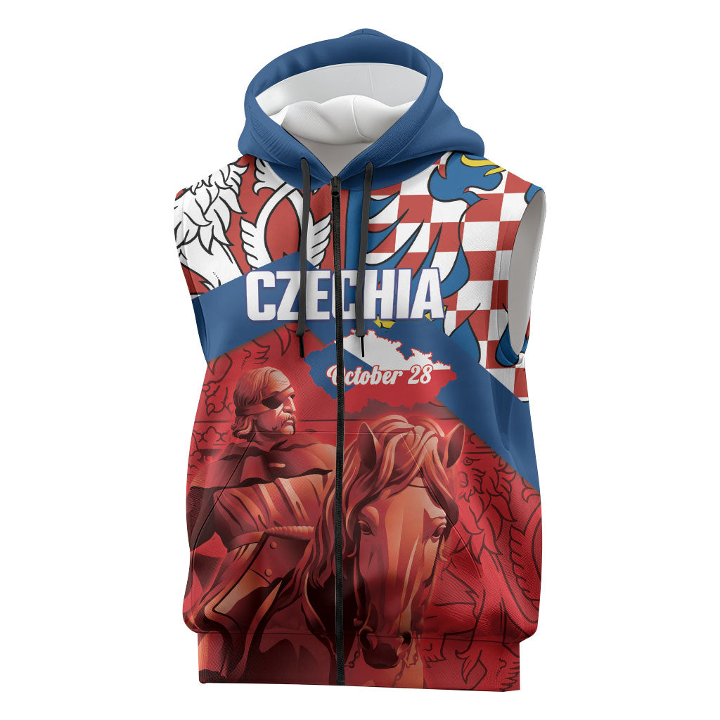 Personalized Czech Independence Day Sleeveless Zip Hoodie October 28 Vitkov National Monument