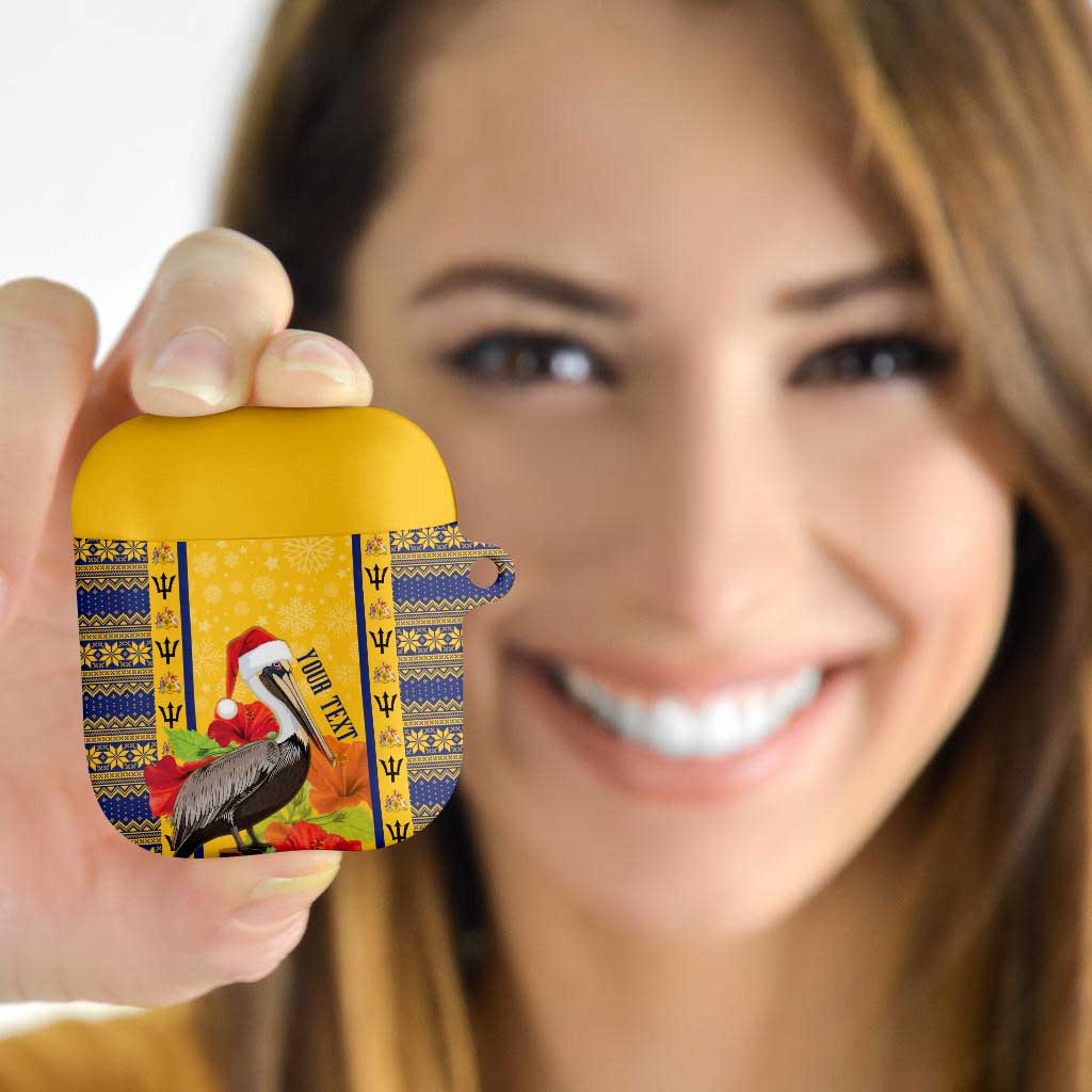 Personalized Barbados Christmas AirPods Case Bajan Xmas Brown Pelican Santa - Wonder Print Shop