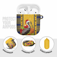 Personalized Barbados Christmas AirPods Case Bajan Xmas Brown Pelican Santa - Wonder Print Shop