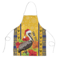Personalized Barbados Christmas Apron Bajan Xmas Brown Pelican Santa - Wonder Print Shop