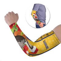 Personalized Barbados Christmas Arm Sleeves Bajan Xmas Brown Pelican Santa - Wonder Print Shop