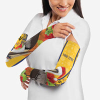 Personalized Barbados Christmas Arm Sleeves Bajan Xmas Brown Pelican Santa - Wonder Print Shop