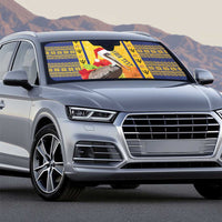 Personalized Barbados Christmas Auto Sun Shade Bajan Xmas Brown Pelican Santa - Wonder Print Shop