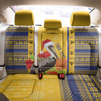 Personalized Barbados Christmas Back Car Seat Cover Bajan Xmas Brown Pelican Santa - Wonder Print Shop