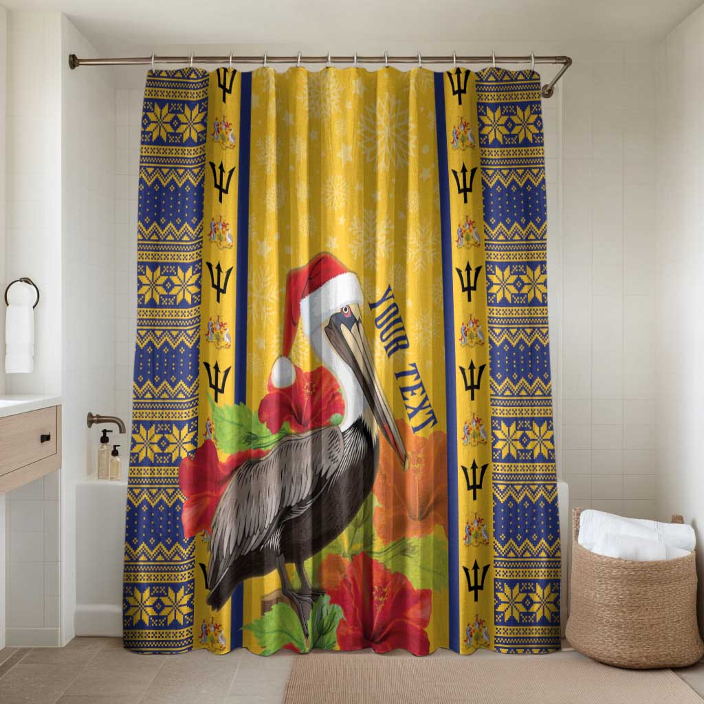Personalized Barbados Christmas Bathroom Set Bajan Xmas Brown Pelican Santa - Wonder Print Shop