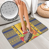 Personalized Barbados Christmas Bathroom Set Bajan Xmas Brown Pelican Santa - Wonder Print Shop