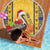 Personalized Barbados Christmas Beach Blanket Bajan Xmas Brown Pelican Santa - Wonder Print Shop