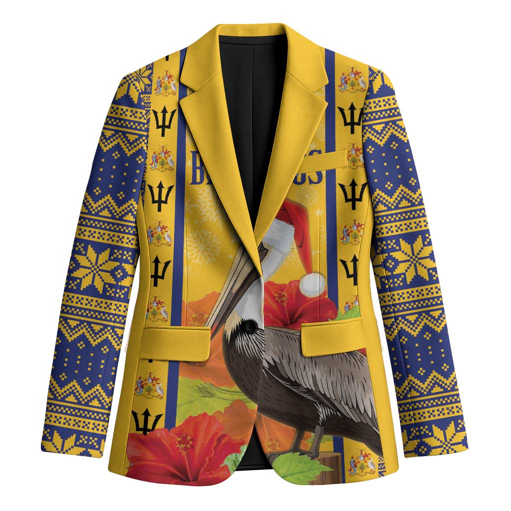 Personalized Barbados Christmas Blazer Bajan Xmas Brown Pelican Santa - Wonder Print Shop