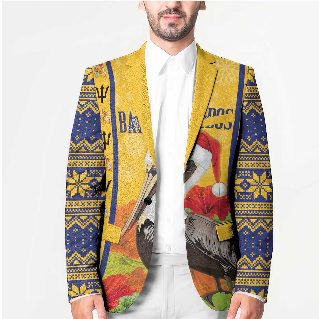Personalized Barbados Christmas Blazer Bajan Xmas Brown Pelican Santa - Wonder Print Shop