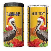 Personalized Barbados Christmas 4 in 1 Can Cooler Tumbler Bajan Xmas Brown Pelican Santa - Wonder Print Shop