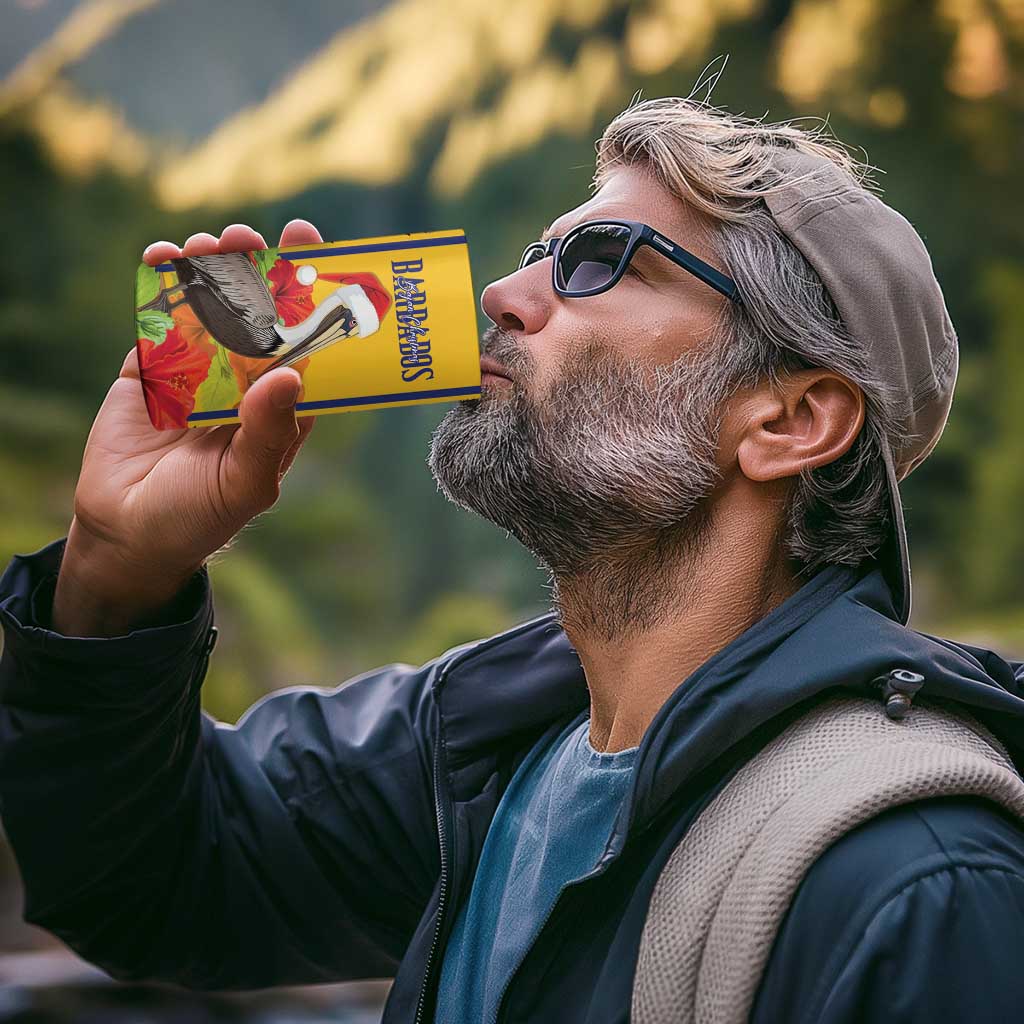 Personalized Barbados Christmas 4 in 1 Can Cooler Tumbler Bajan Xmas Brown Pelican Santa - Wonder Print Shop