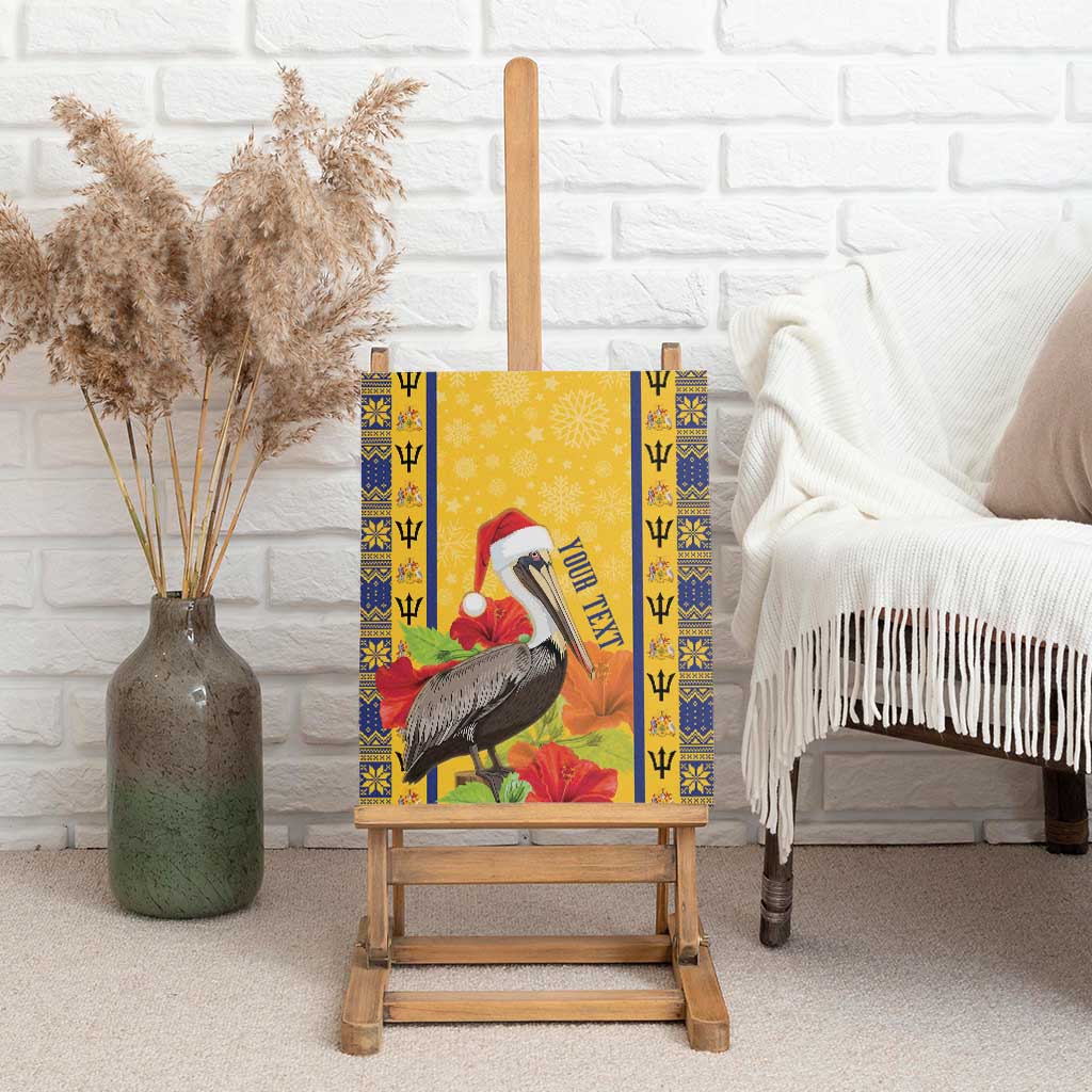 Personalized Barbados Christmas Canvas Wall Art Bajan Xmas Brown Pelican Santa - Wonder Print Shop