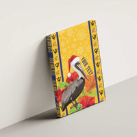 Personalized Barbados Christmas Canvas Wall Art Bajan Xmas Brown Pelican Santa - Wonder Print Shop