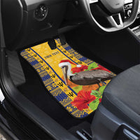 Personalized Barbados Christmas Car Mats Bajan Xmas Brown Pelican Santa - Wonder Print Shop