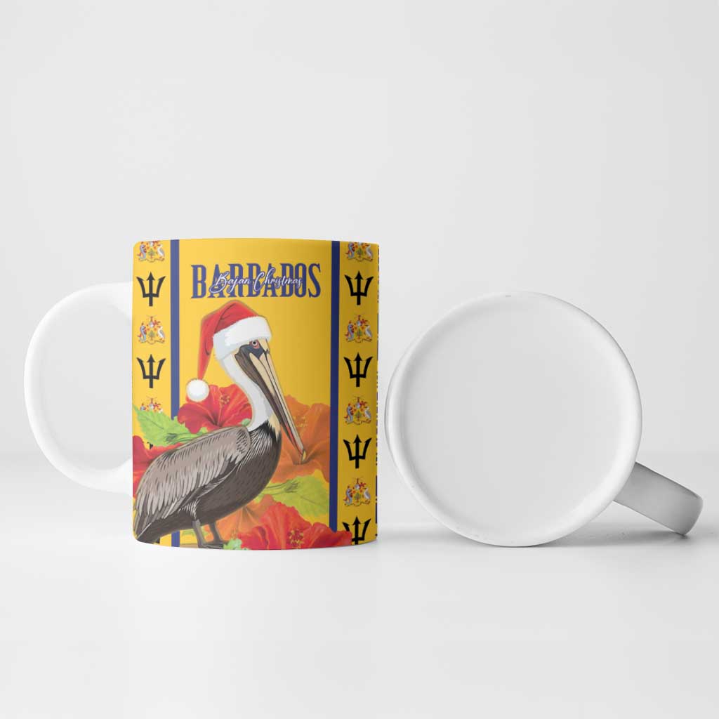 Personalized Barbados Christmas Ceramic Mug Bajan Xmas Brown Pelican Santa - Wonder Print Shop