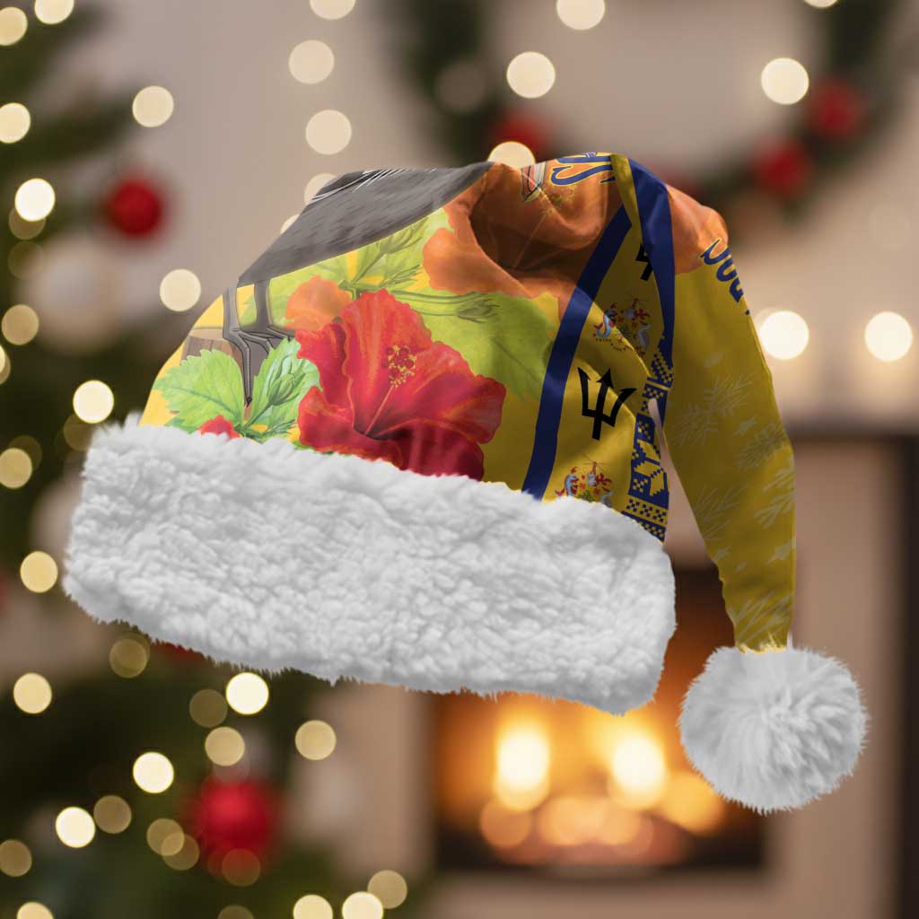 Personalized Barbados Christmas Santa Hat Bajan Xmas Brown Pelican Santa - Wonder Print Shop