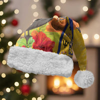 Personalized Barbados Christmas Santa Hat Bajan Xmas Brown Pelican Santa - Wonder Print Shop