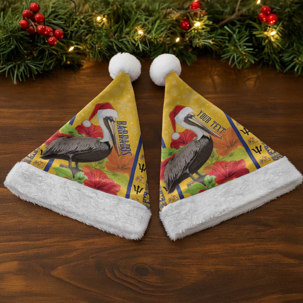 Personalized Barbados Christmas Santa Hat Bajan Xmas Brown Pelican Santa - Wonder Print Shop