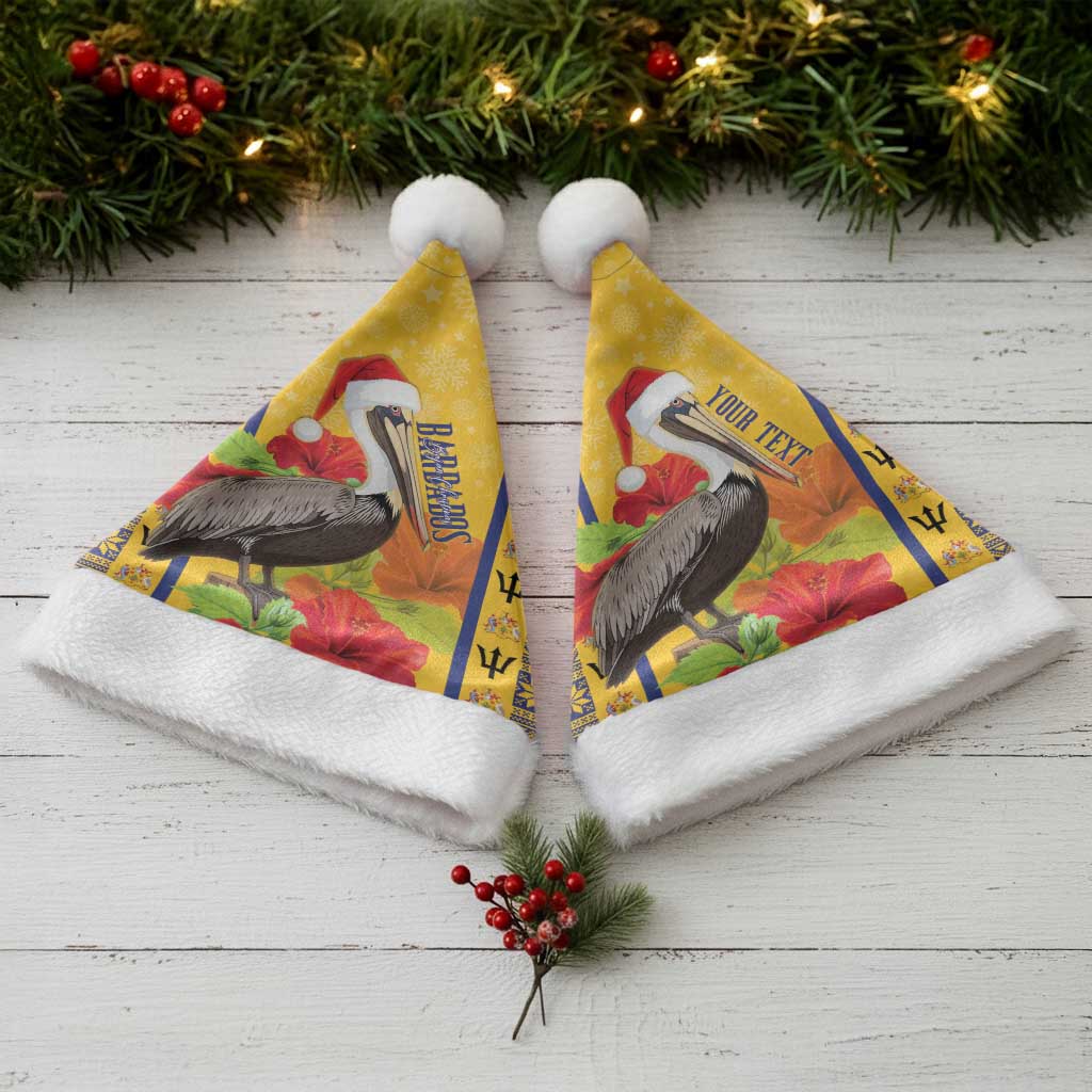 Personalized Barbados Christmas Santa Hat Bajan Xmas Brown Pelican Santa - Wonder Print Shop