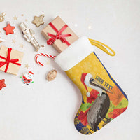 Personalized Barbados Christmas Stocking Bajan Xmas Brown Pelican Santa - Wonder Print Shop