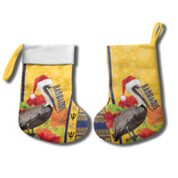 Personalized Barbados Christmas Stocking Bajan Xmas Brown Pelican Santa - Wonder Print Shop