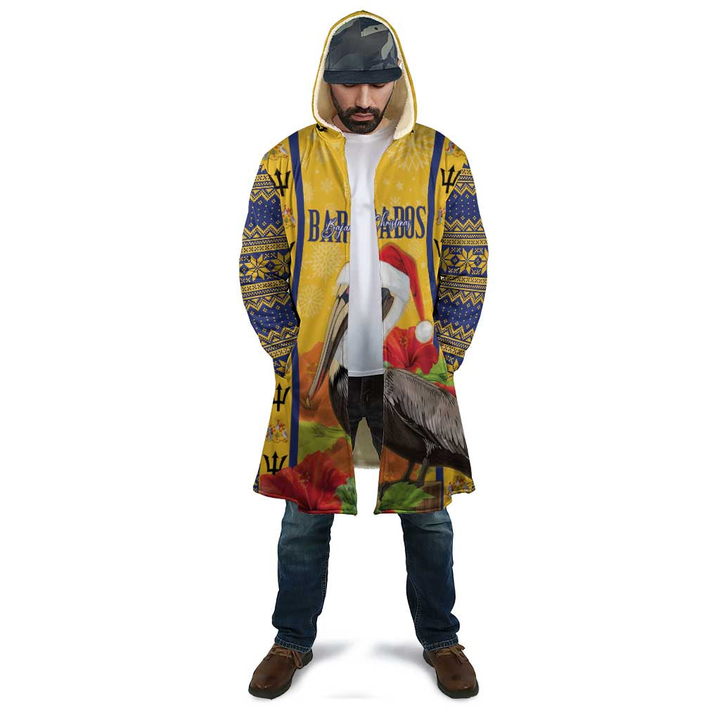 Personalized Barbados Christmas Cloak Bajan Xmas Brown Pelican Santa - Wonder Print Shop