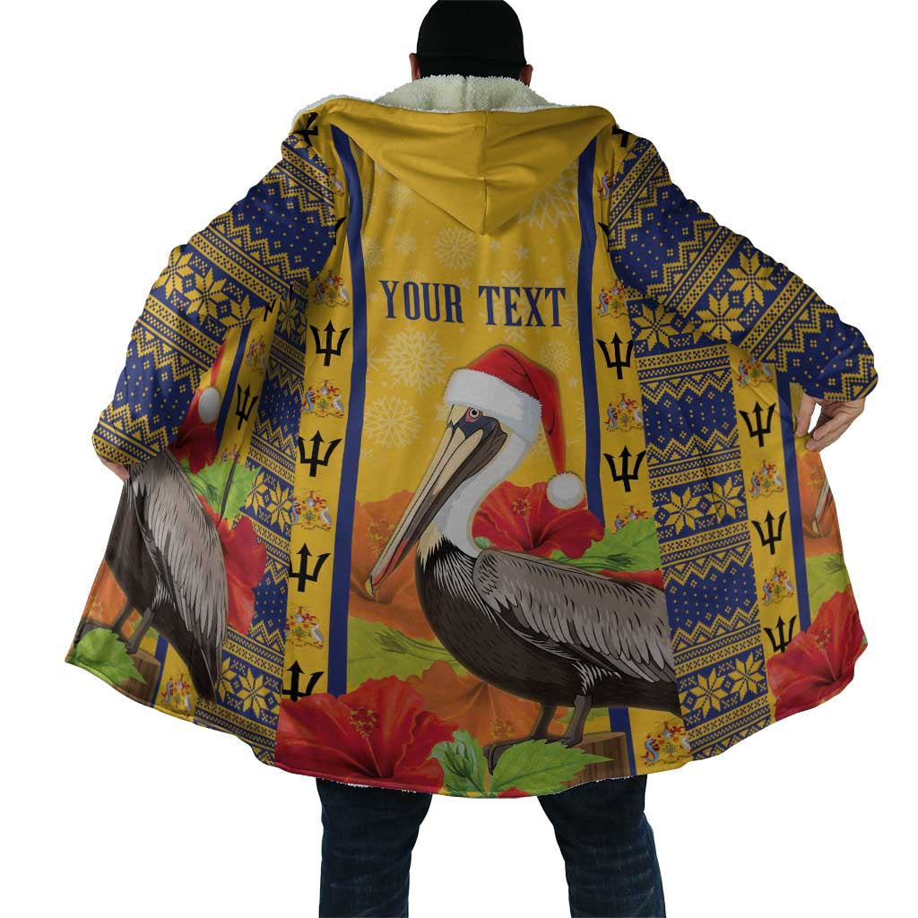 Personalized Barbados Christmas Cloak Bajan Xmas Brown Pelican Santa - Wonder Print Shop
