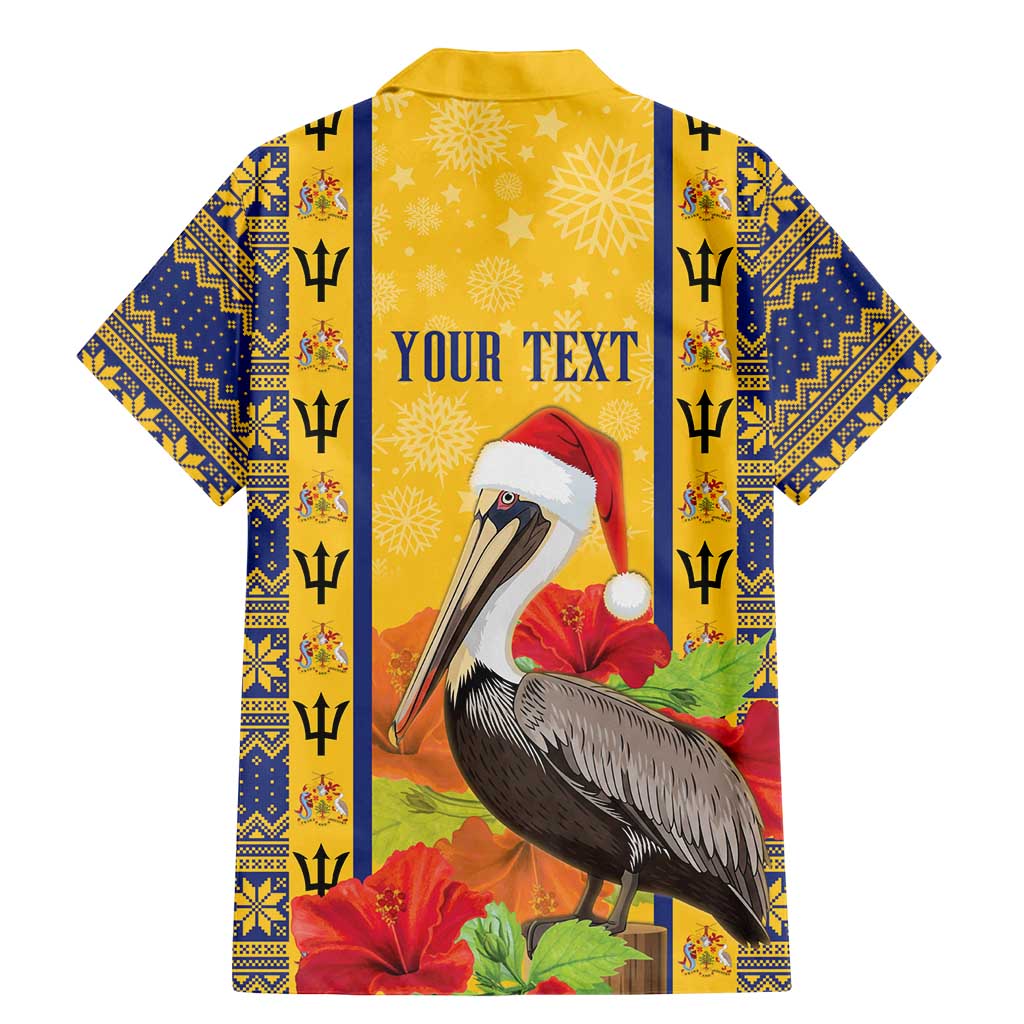 Personalized Barbados Christmas Family Matching Mermaid Dress and Hawaiian Shirt Bajan Xmas Brown Pelican Santa - Wonder Print Shop