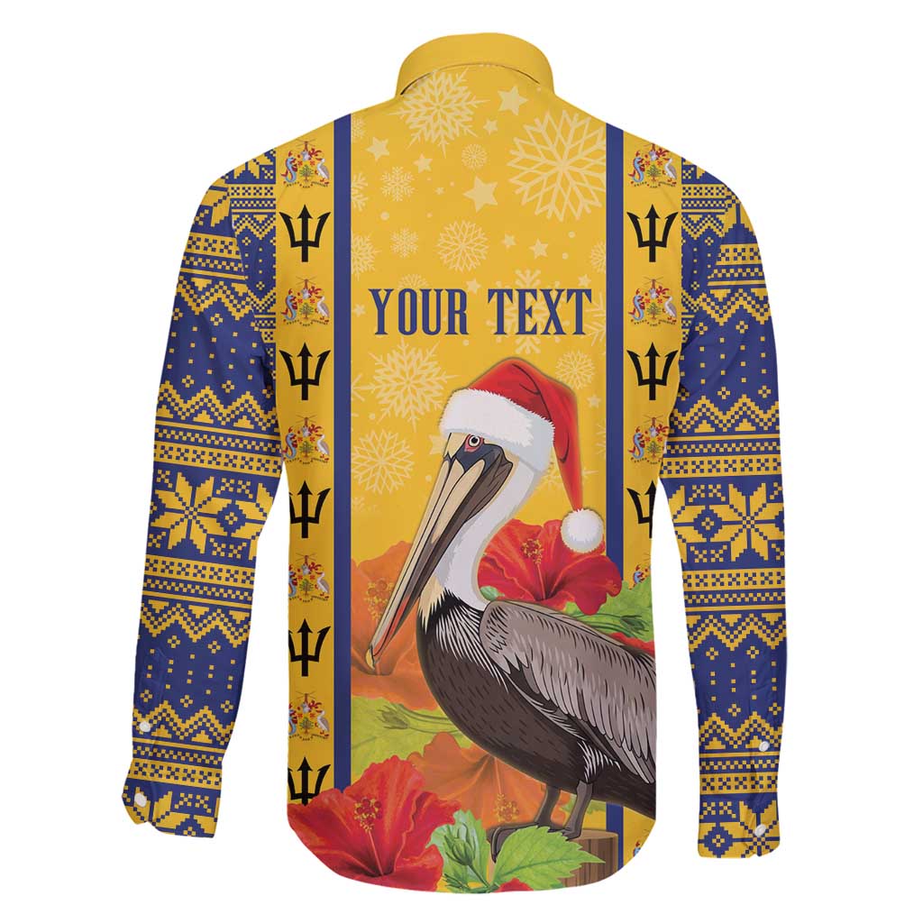 Personalized Barbados Christmas Family Matching Puletasi and Hawaiian Shirt Bajan Xmas Brown Pelican Santa - Wonder Print Shop