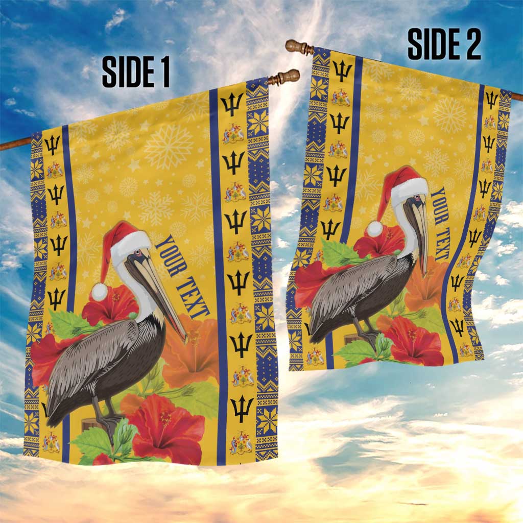 Personalized Barbados Christmas Garden Flag Bajan Xmas Brown Pelican Santa - Wonder Print Shop