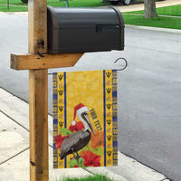 Personalized Barbados Christmas Garden Flag Bajan Xmas Brown Pelican Santa - Wonder Print Shop
