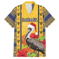 Personalized Barbados Christmas Hawaiian Shirt Bajan Xmas Brown Pelican Santa - Wonder Print Shop